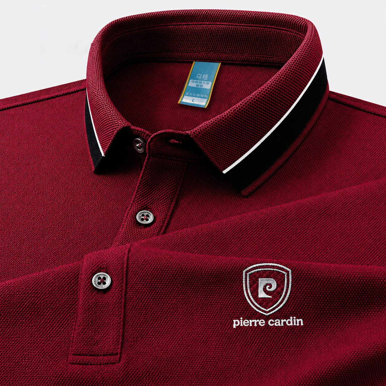 100% Knittin Dying PK Cotton Polo Shirt For Men's [Pierre Cardin-Meroon]